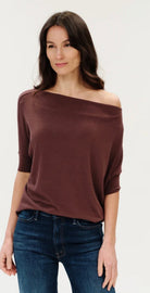 Six Fifty Anywhere Short Sleeve Top Raisin - Fleur-De-Lis Boutique