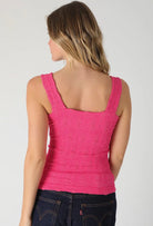 NIKIBIKI Lace Textured Square Neck Tank Aloha Fuchsia - Fleur - De - Lis Boutique