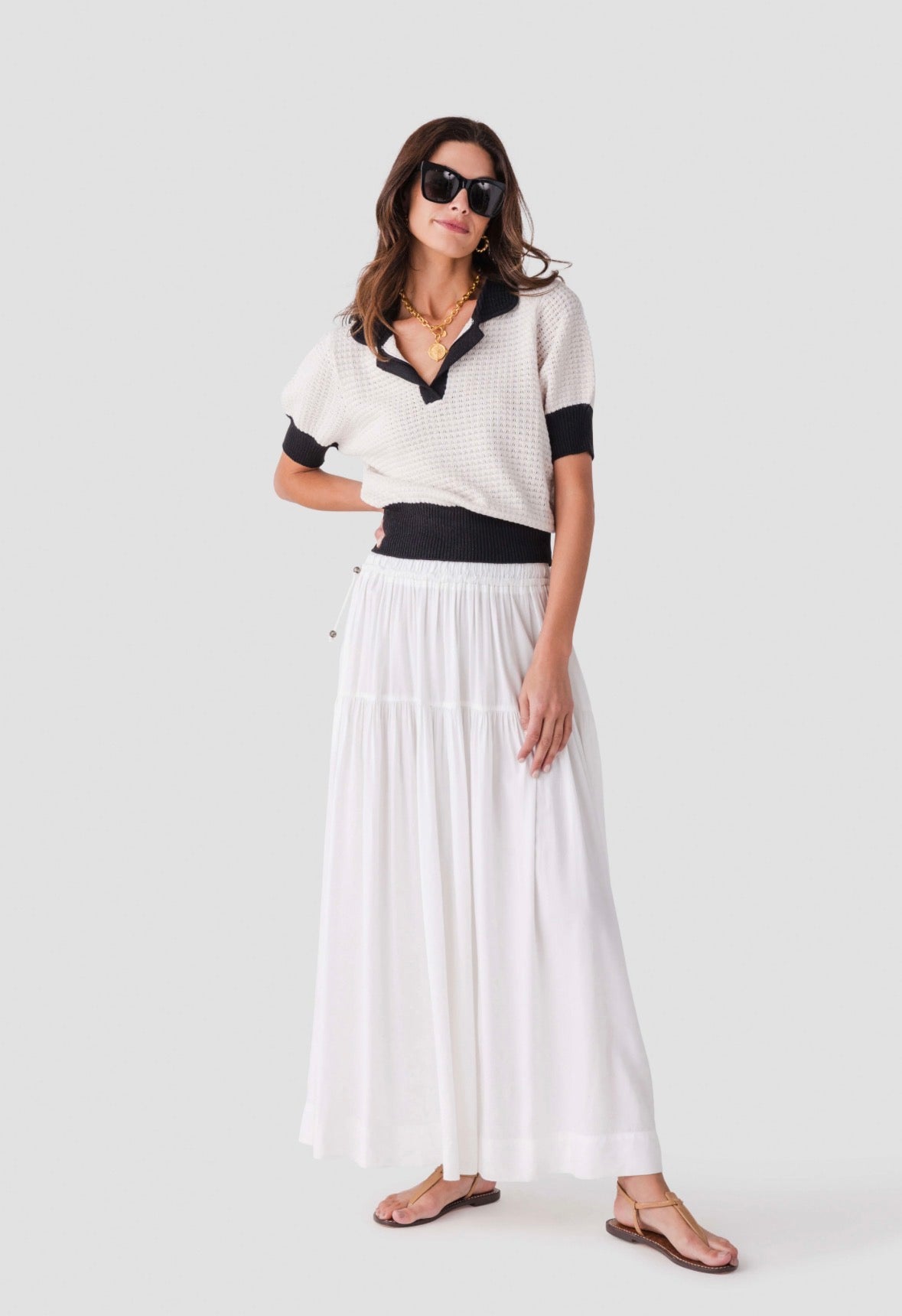 Elan Smocked Midi Skirt Resort - Fleur-De-Lis Boutique
