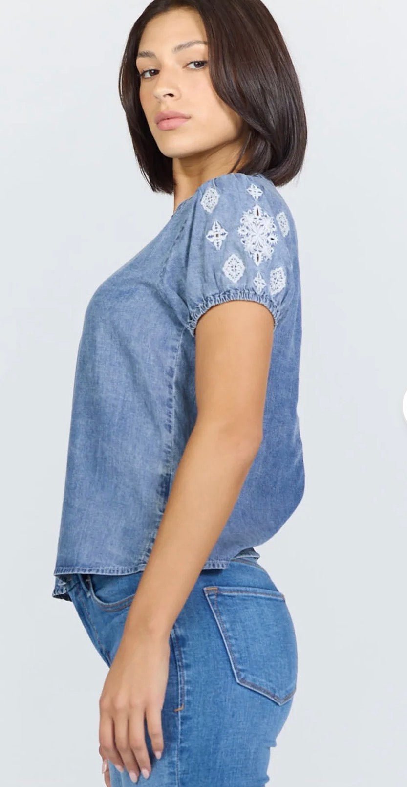 Dear John Chaya Top Blue Steel - Fleur - De - Lis Boutique