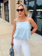 Sky is the limit Bubble Hem Tank - Fleur-De-Lis Boutique