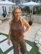 Elan Crochet Chevron Knit Pant - Fleur - De - Lis Boutique