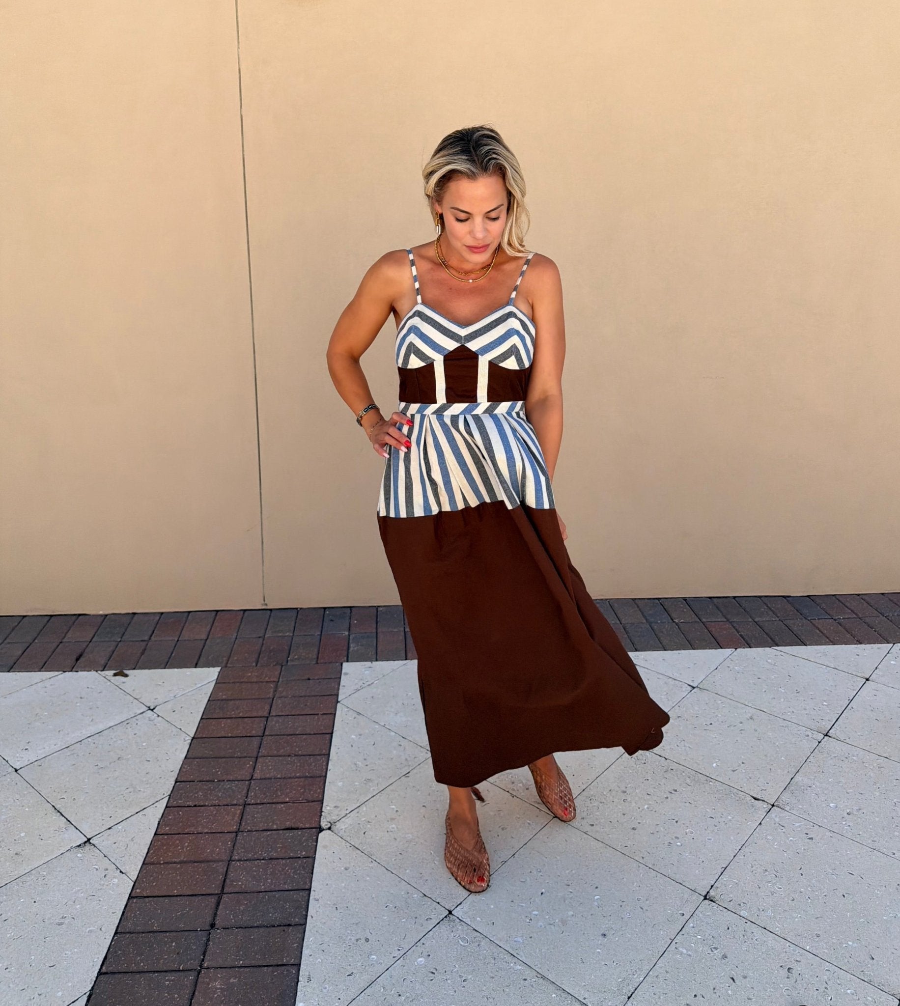 Azura Striped Bustier Maxi Dress - Fleur-De-Lis Boutique