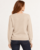 Lucy Paris Marty Lace Trim Knit Top Beige - Fleur-De-Lis Boutique
