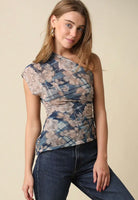 Olivaceous Mia Floral One Shoulder Top - Fleur-De-Lis Boutique
