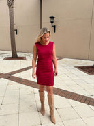 Bobi Los Angeles Open Cowl Back Dress Black Cherry - Fleur - De - Lis Boutique