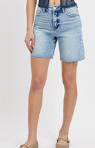 Risen Ashley Mid Length Denim Shorts - Fleur - De - Lis Boutique