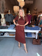 Sincerely Ours Penny Knit Top Mocha - Fleur-De-Lis Boutique