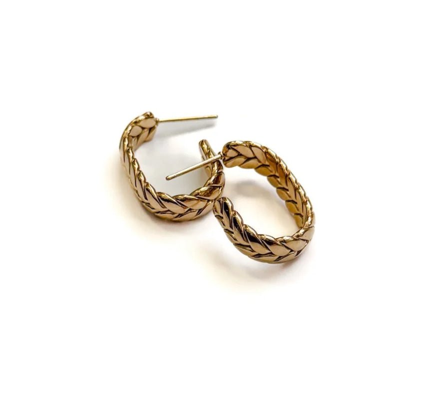 Pretty Simple Braided Oval Hoop Earrings - Fleur-De-Lis Boutique