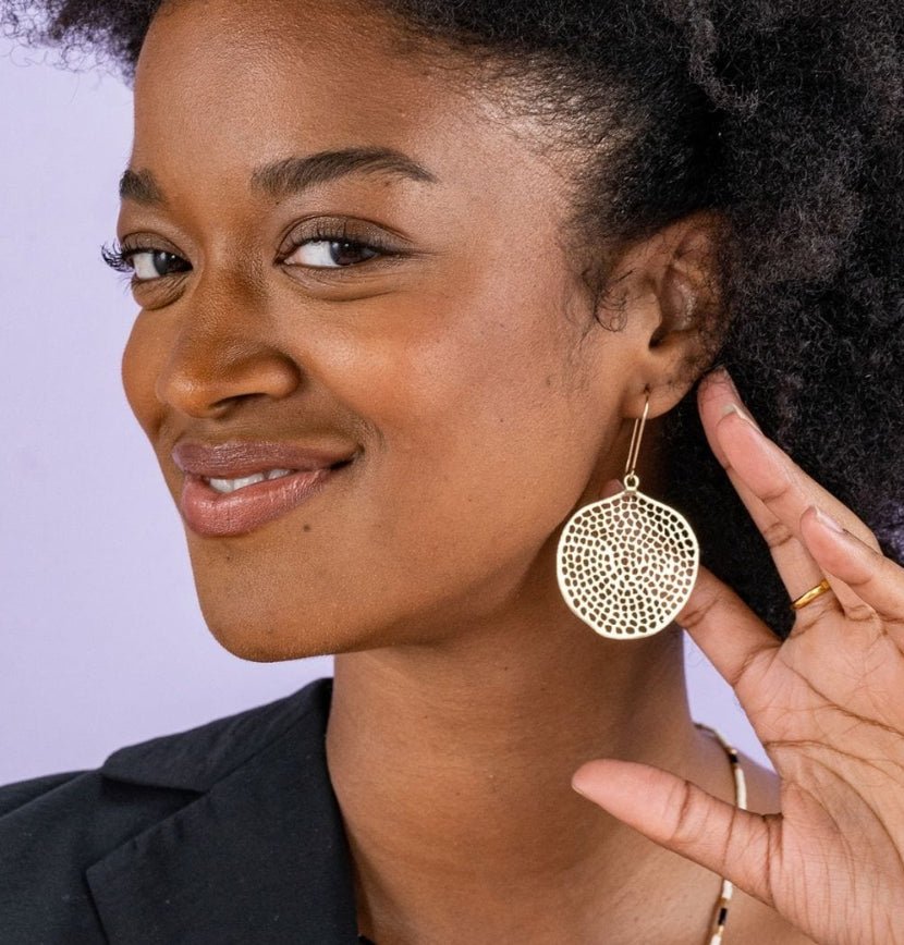 Ink + Alloy Gretchen Large Circle Brass Earrings - Fleur - De - Lis Boutique