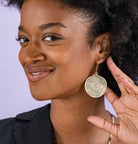 Ink + Alloy Gretchen Large Circle Brass Earrings - Fleur - De - Lis Boutique