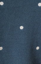 Round Neck Puff Short Sleeve Dot Sweater Dusty Blue - Fleur-De-Lis Boutique