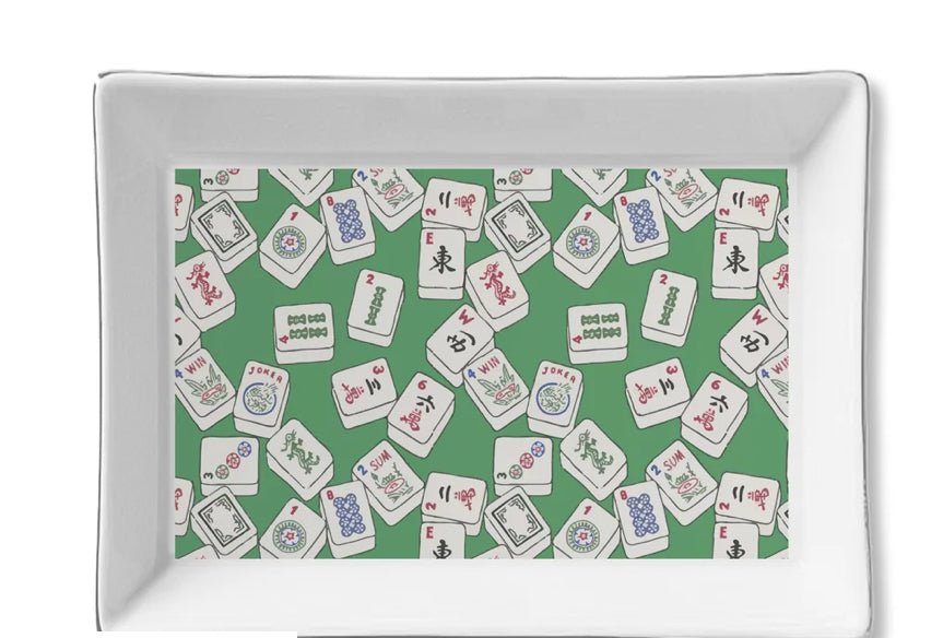Mahjong Ceramic Tray - Fleur-De-Lis Boutique