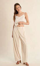 Molly Bracken Satin Camisole with Lace Detail White - Fleur - De - Lis Boutique