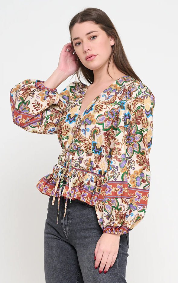 Meet Me In Santorini Regal Tapestry Top - Fleur - De - Lis Boutique