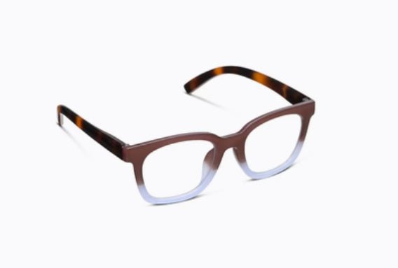 Peepers To The Max Mocha/Blue Readers - Fleur-De-Lis Boutique