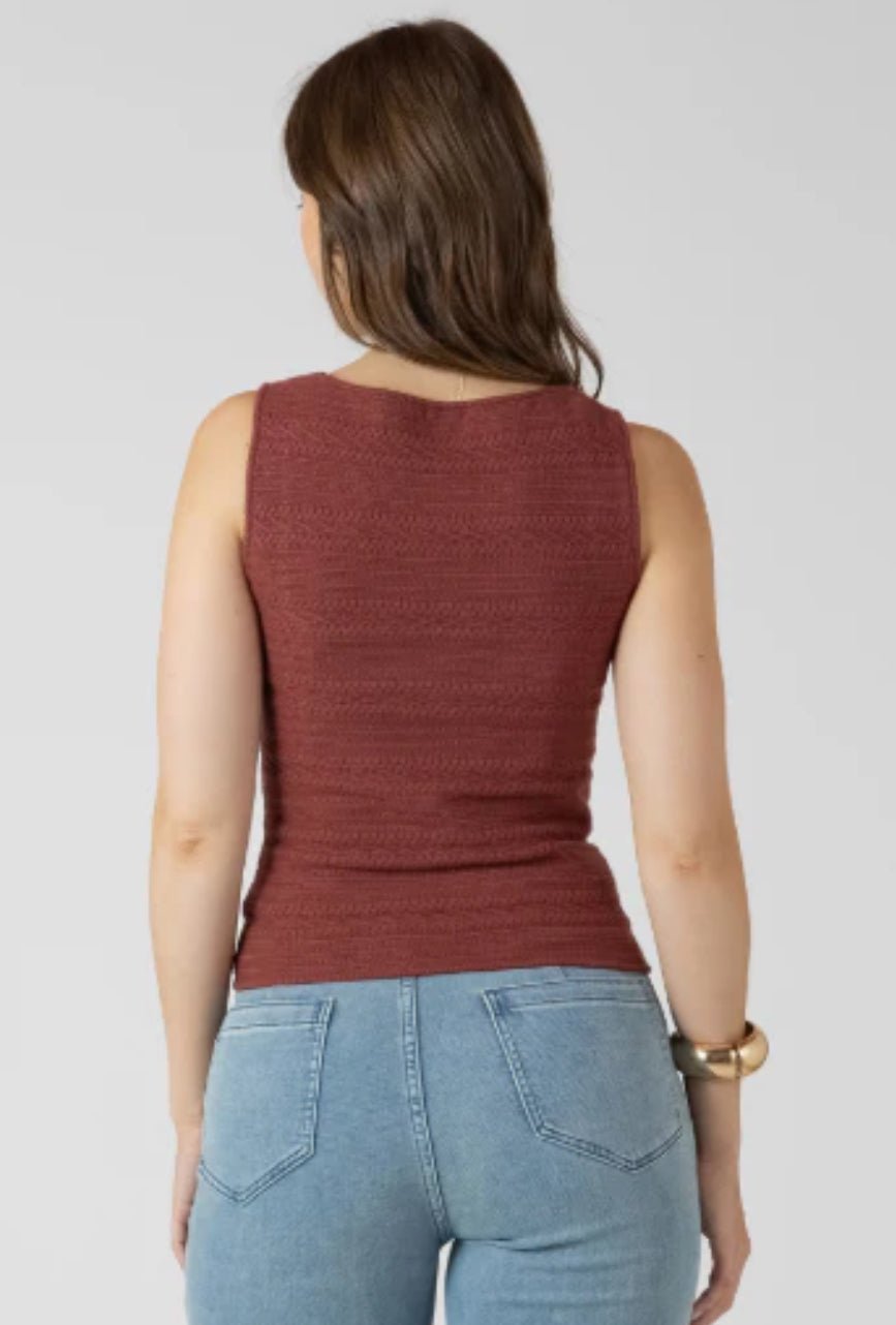 Black Tape Squareneck Textured Tank Sienna - Fleur-De-Lis Boutique