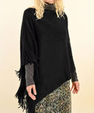 Soft Poncho Black - Fleur - De - Lis Boutique
