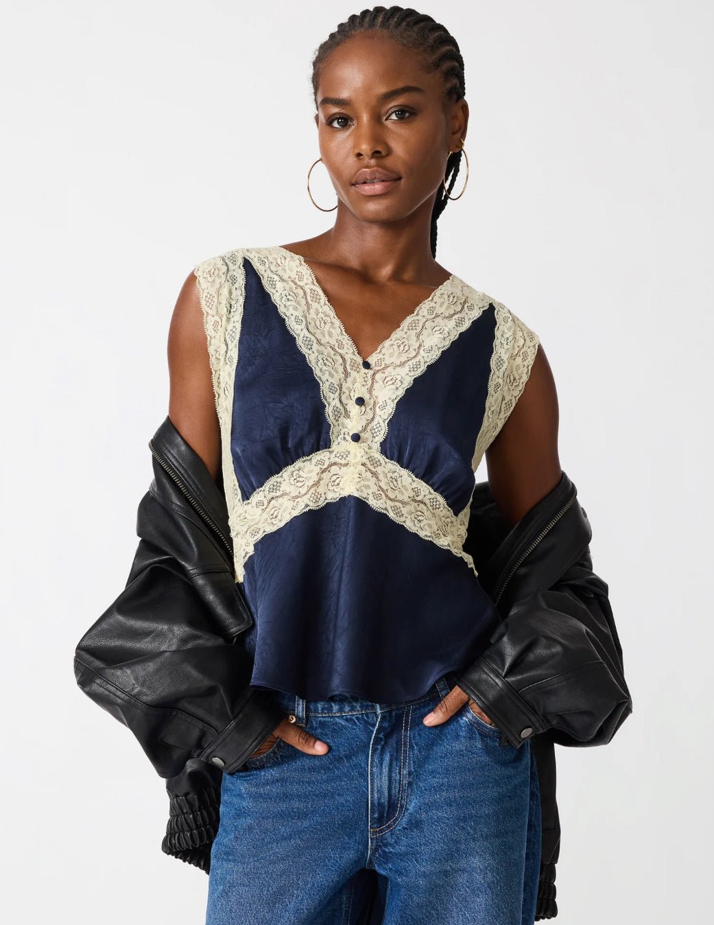 Steve Madden Elinor Top Midnight - Fleur-De-Lis Boutique