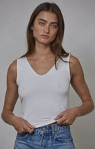 By Together Seamless Reverse U - V Tank White - Fleur - De - Lis Boutique