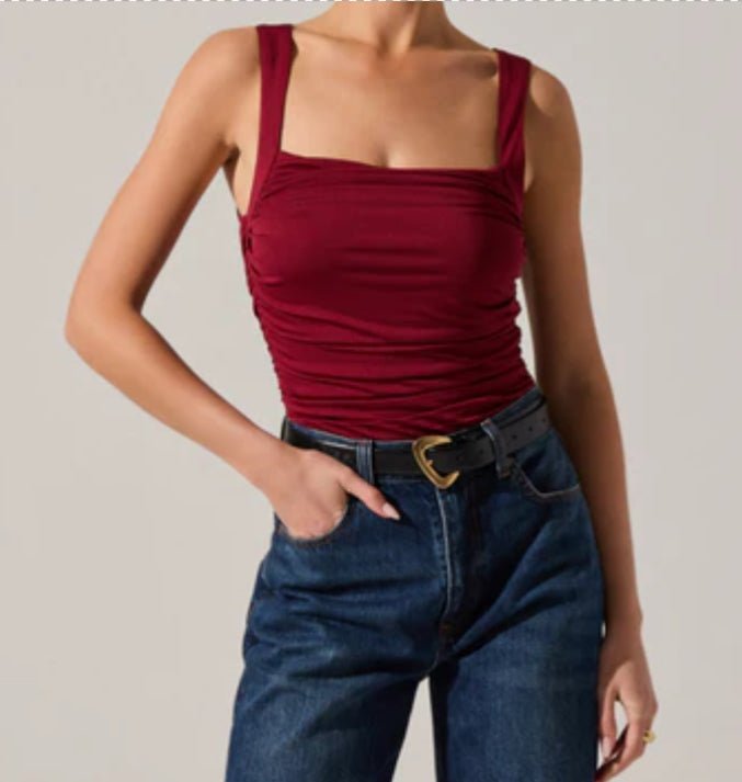 Astr The Label Voncile Bodysuit Burgundy - Fleur - De - Lis Boutique