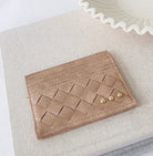 Mariah Woven Small Card Holder Taupe - Fleur-De-Lis Boutique