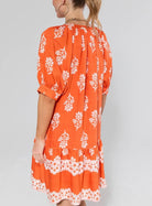 THMl Orange Floral Button Up Dress - Fleur - De - Lis Boutique