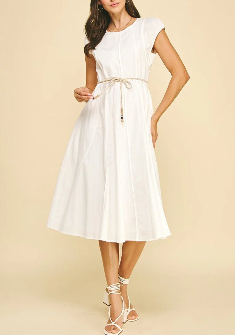 Pinch Rope Detail Dress - Fleur - De - Lis Boutique