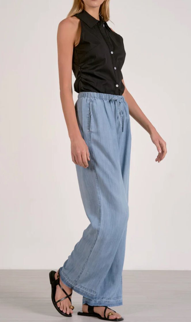 Elan Drawstring Pants Blue - Fleur - De - Lis Boutique