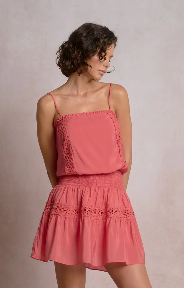 Elan Smocked Mini Dress Pink Bright - Fleur - De - Lis Boutique