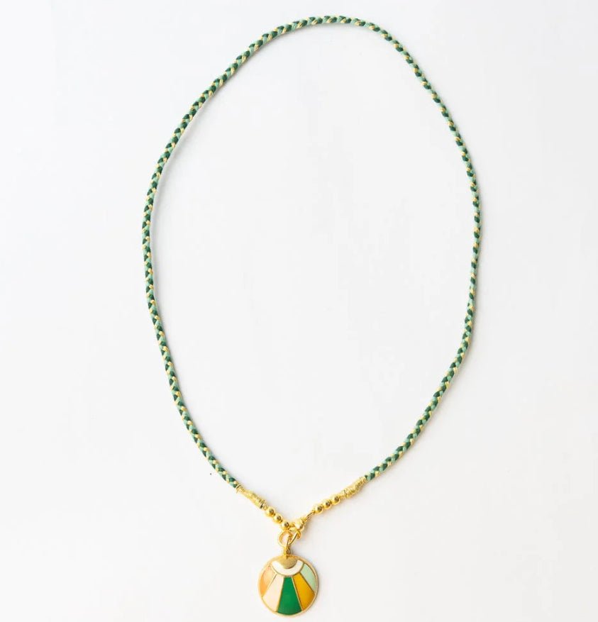 Ink + Alloy Maria Braided Necklace Green - Fleur - De - Lis Boutique