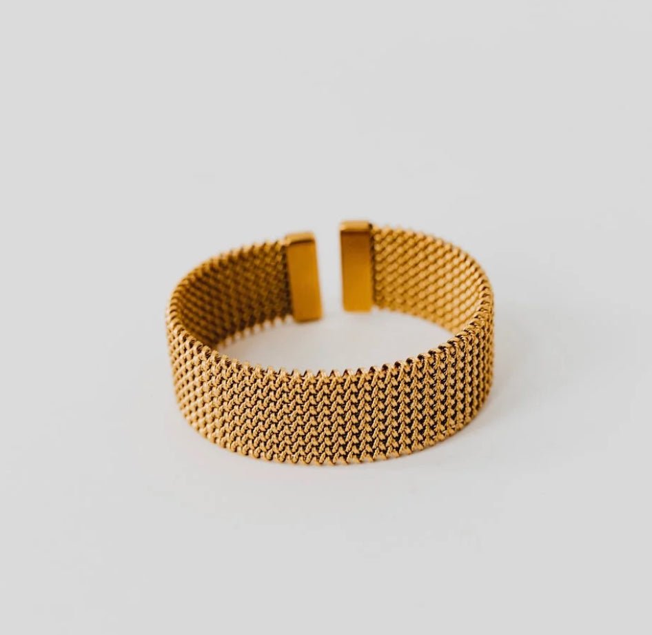 Pretty Simple Braided Mesh Cuff Bracelet Waterproof - Fleur-De-Lis Boutique