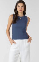Dex Waffle Knit Tank Blue - Fleur - De - Lis Boutique