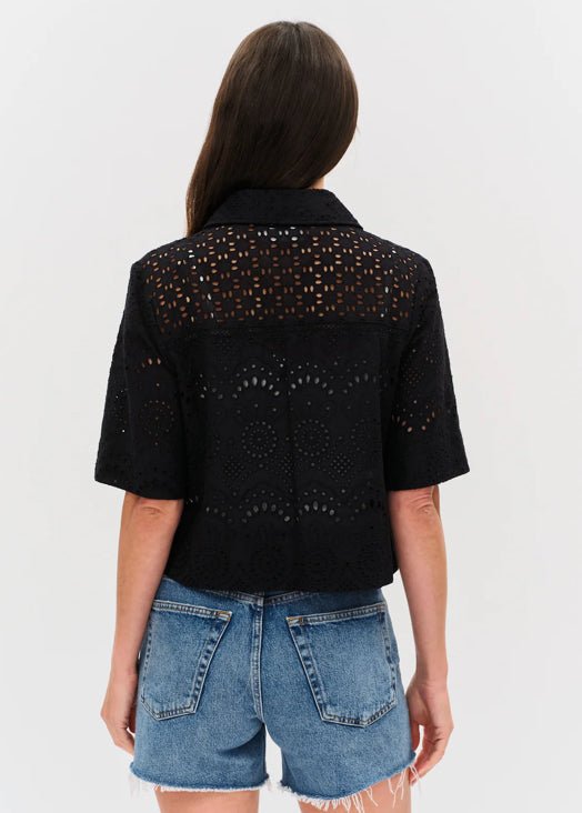 Six Fifty Tove Eyelet Top Black - Fleur - De - Lis Boutique