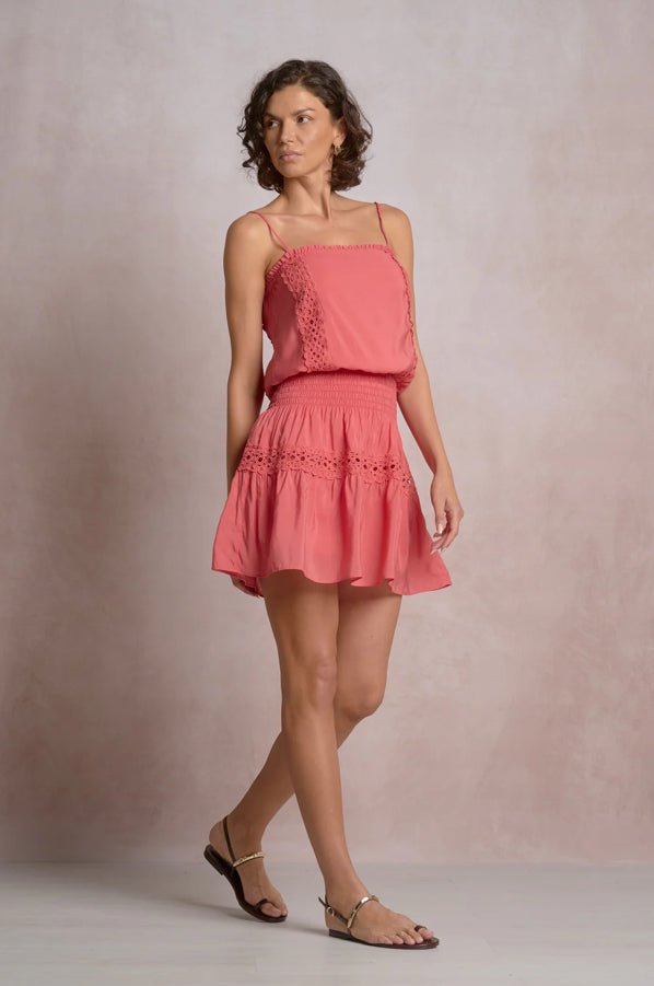Elan Smocked Mini Dress Pink Bright - Fleur - De - Lis Boutique