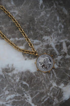 Chansutt Pearls Two Toned Coin Necklace - Fleur - De - Lis Boutique