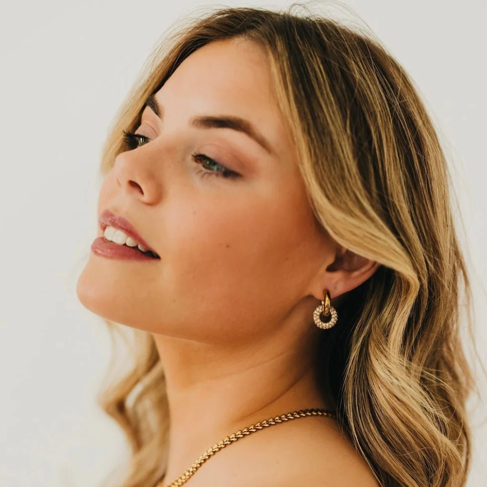 Pretty Simple Ivy Interlock Hoop Earring Waterproof - Fleur-De-Lis Boutique