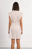 Molly Bracken Woven Tunic Dress Beige Stripe - Fleur - De - Lis Boutique