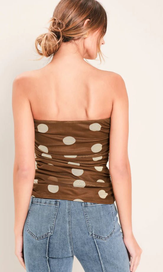 Dot Power Mesh Tube Top - Fleur-De-Lis Boutique