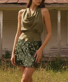 Lucy Paris Lexi Halter Wrap Top Olive - Fleur-De-Lis Boutique