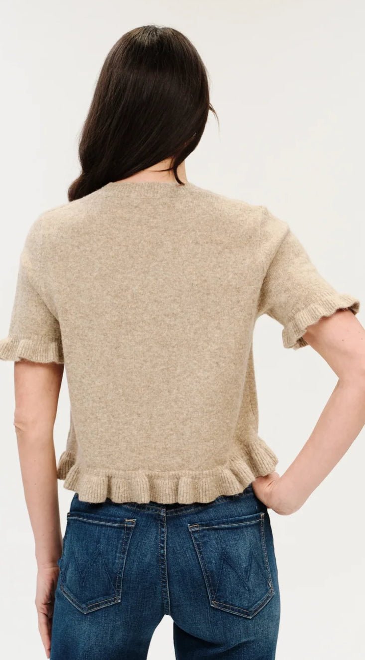 Cleo Ruffle Edge Sweater Latte - Fleur-De-Lis Boutique