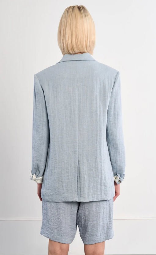 Molly Bracken Straight Blazer Light Blue - Fleur - De - Lis Boutique