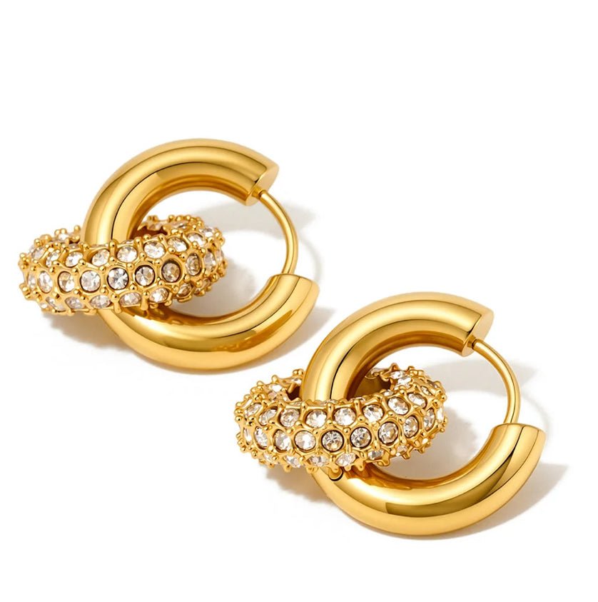 Pretty Simple Ivy Interlock Hoop Earring Waterproof - Fleur-De-Lis Boutique