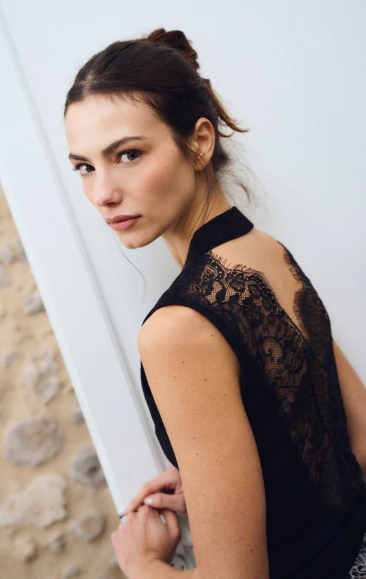 Molly Bracken Black Lace Halter Top - Fleur-De-Lis Boutique