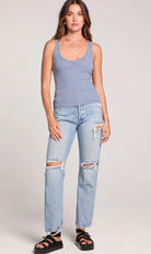Saltwater Luxe Slim Tank Worn Blue - Fleur - De - Lis Boutique