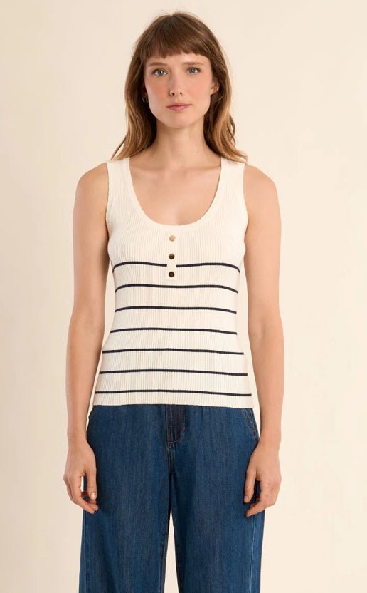 Molly Bracken Knitted Striped Tank Top - Fleur - De - Lis Boutique