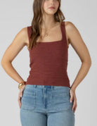 Black Tape Squareneck Textured Tank Sienna - Fleur-De-Lis Boutique