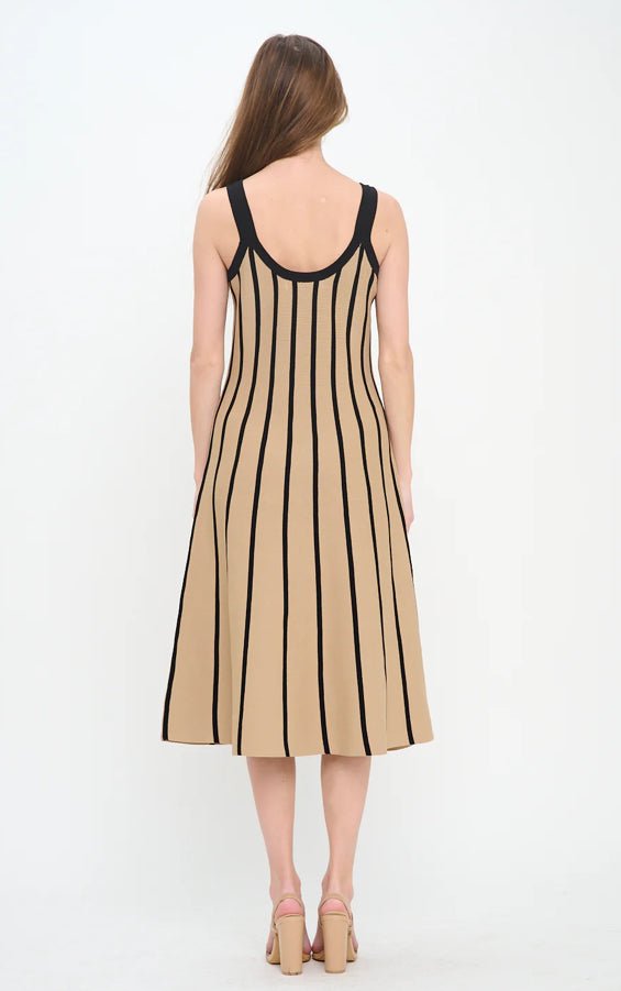 Meet Me In Santorini Rib Stripe Midi Dress - Fleur - De - Lis Boutique