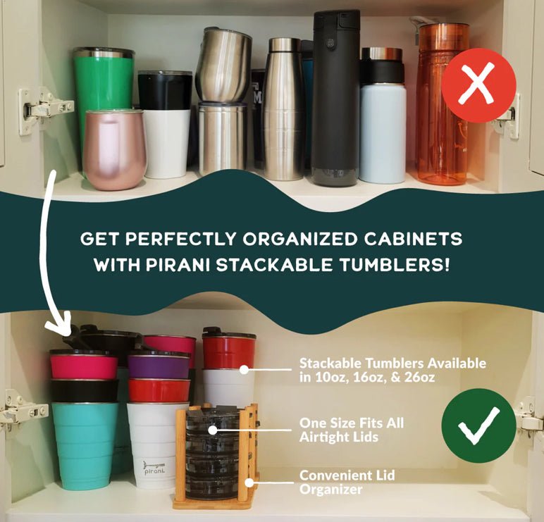 Pirani Insulated Stackable Tumbler 16 oz Paradise Blue - Fleur - De - Lis Boutique