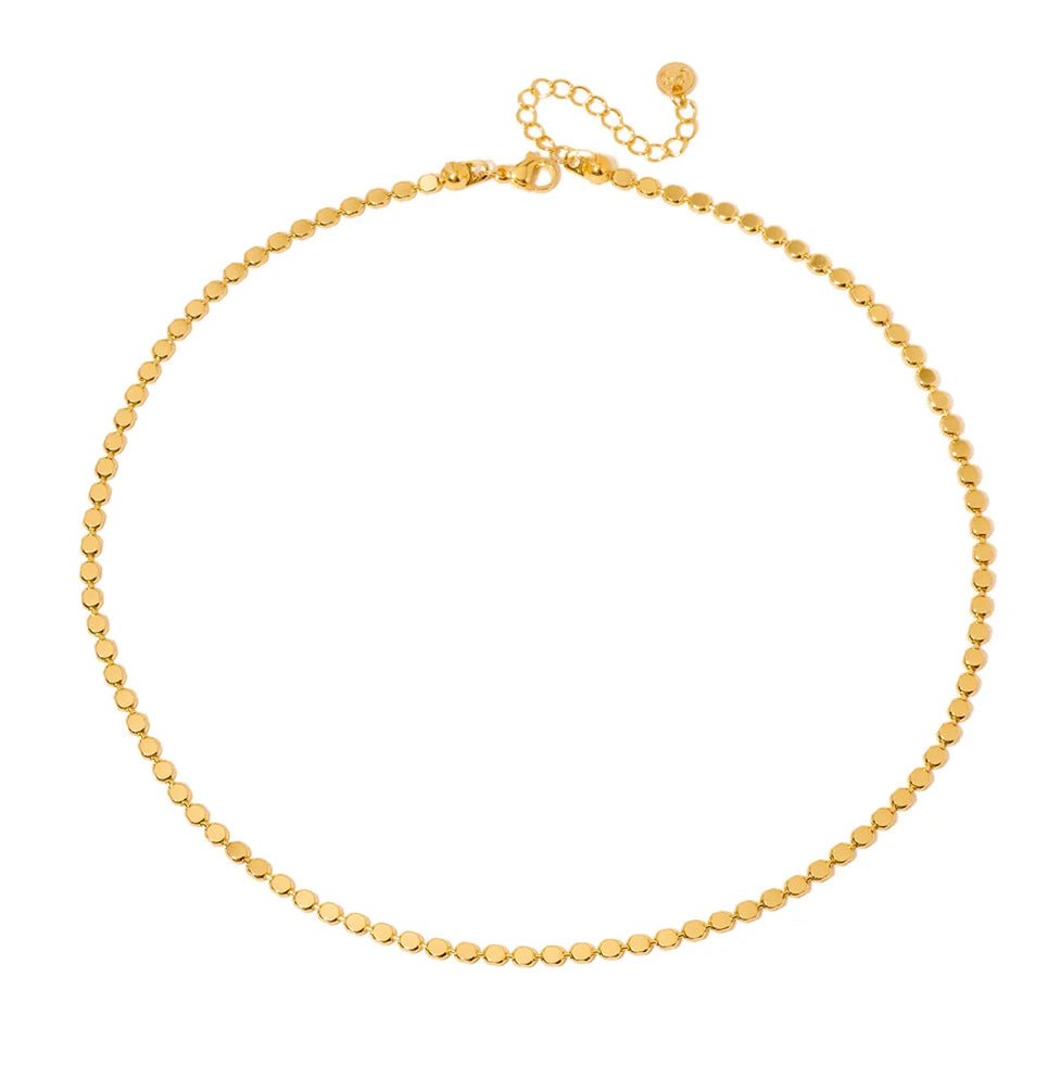 Pretty Simple Dakota Disk Chain Necklace Gold - Fleur-De-Lis Boutique